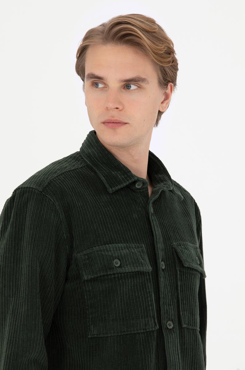 Erkek Yeşil Uzun Kollu Gömlek