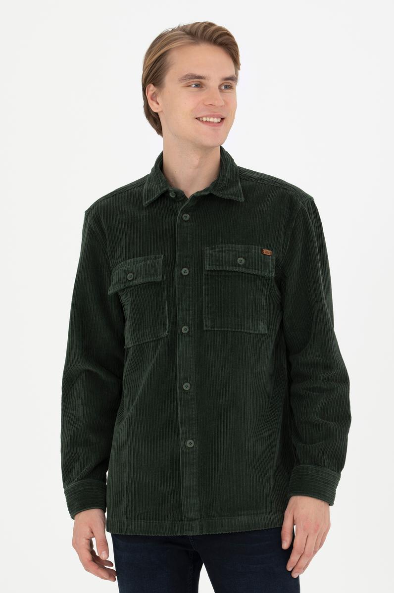 Erkek Yeşil Uzun Kollu Gömlek