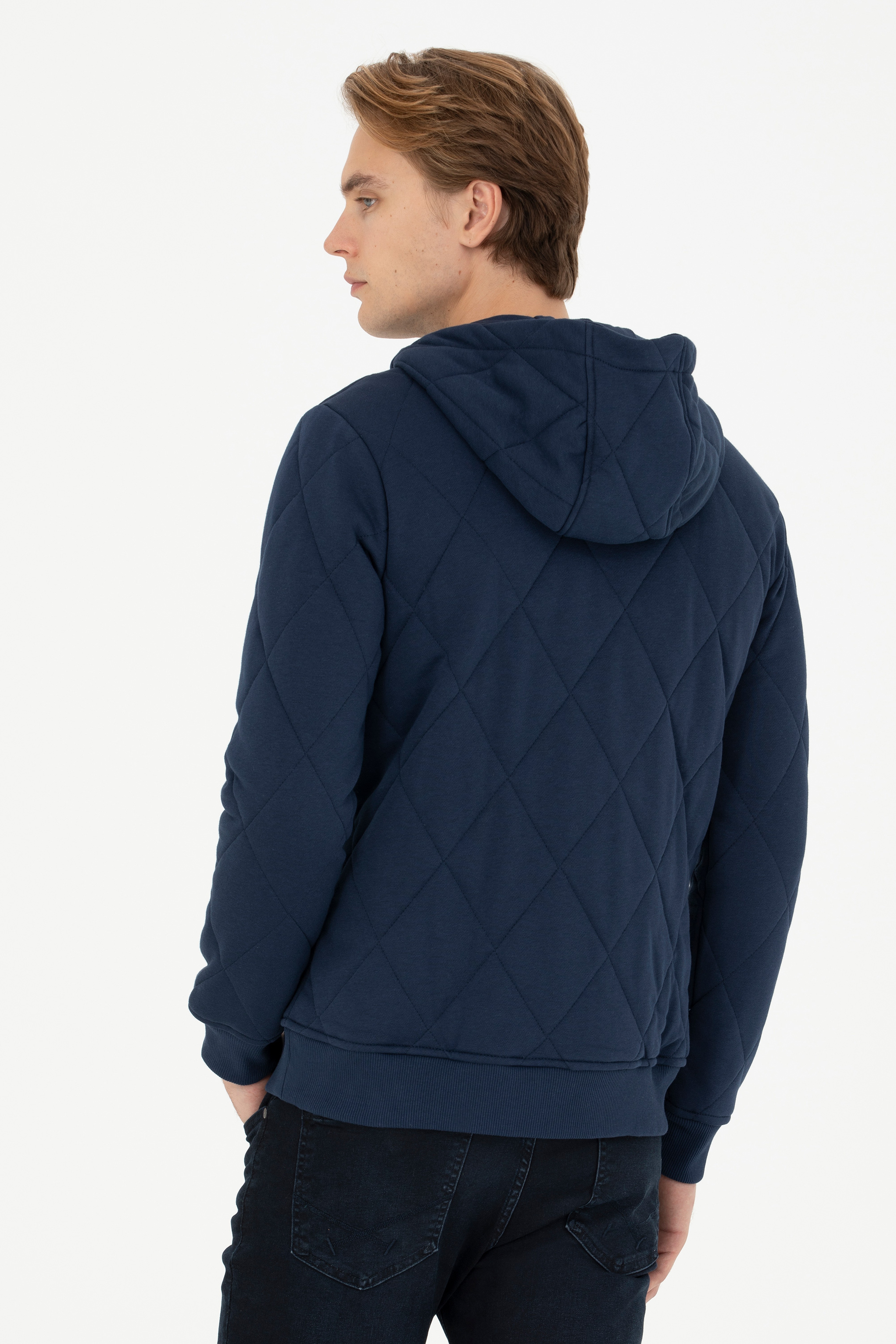 Erkek Lacivert Sweatshirt - Image 5