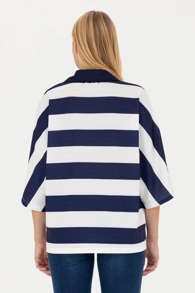 Kadın Lacivert Polo Yaka Tişört - 50262556011