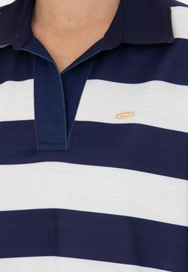 Kadın Lacivert Polo Yaka Tişört - 50262556011