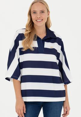 Kadın Lacivert Polo Yaka Tişört - 50262556011