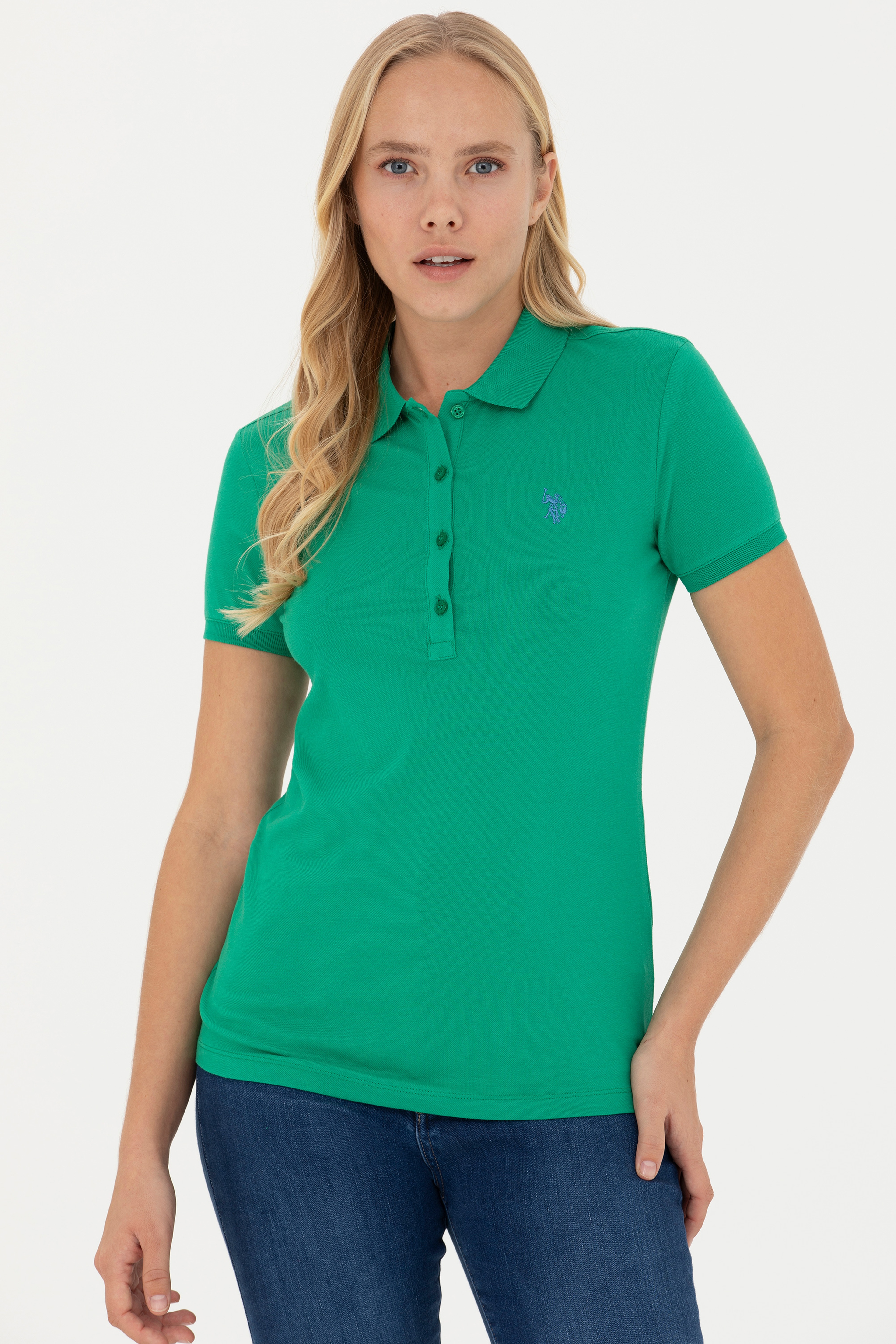 Kadın Yeşil Polo Yaka Tişört
