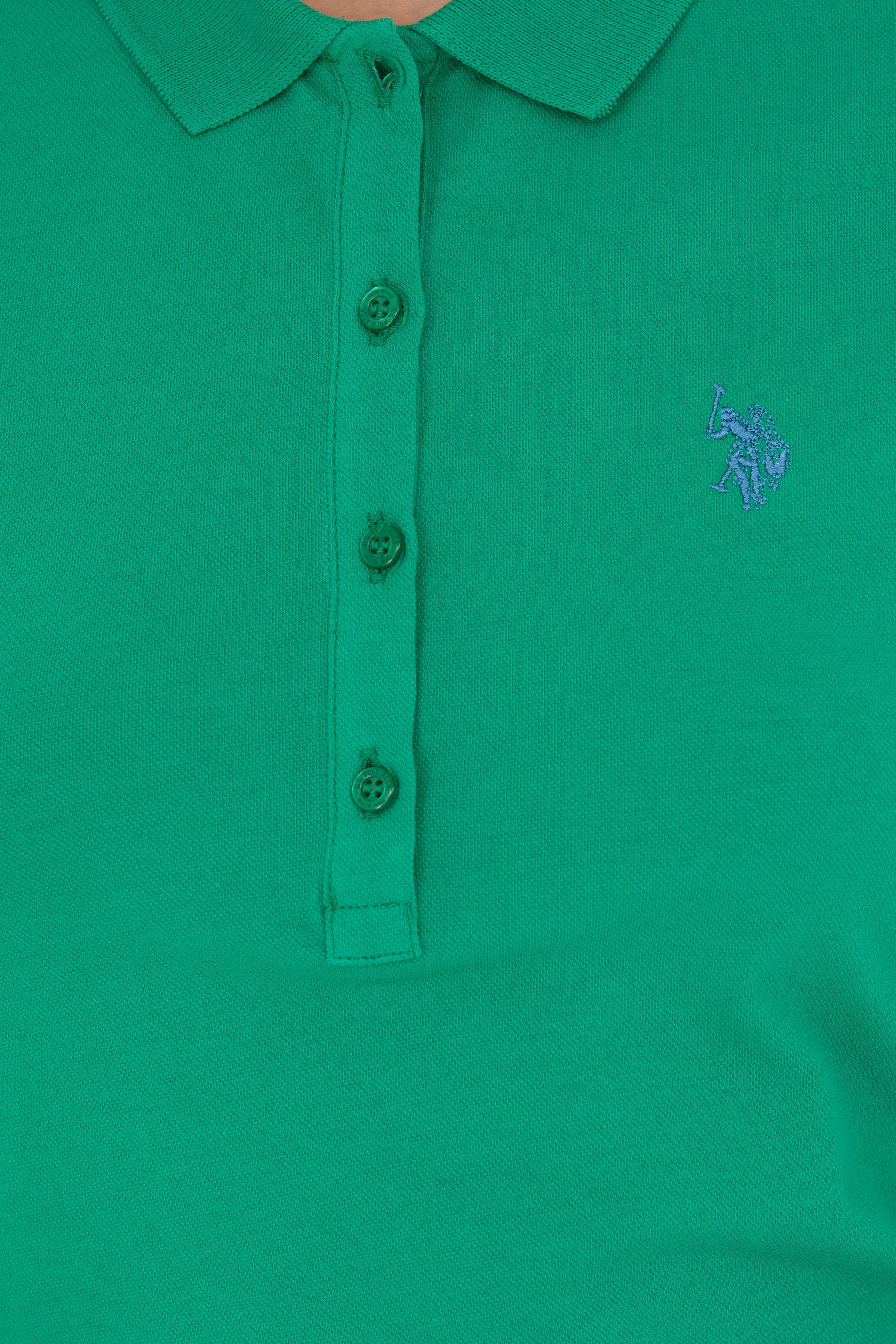 Kadın Yeşil Polo Yaka Tişört - Image 7