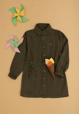 Kız Çocuk Haki Jean Elbise - 50272317001