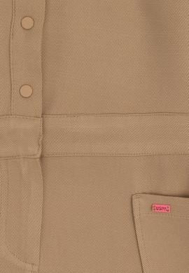 Kız Çocuk Camel Cep Detaylı İşlemeli Dokuma Elbise - 50271202013