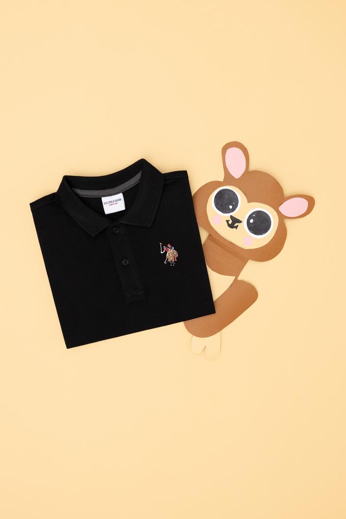 Erkek Çocuk Siyah Basic Polo Yaka Tişört