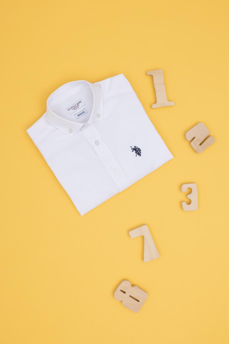 Erkek Çocuk Beyaz Uzun Kollu Basic Gömlek - 50288715011