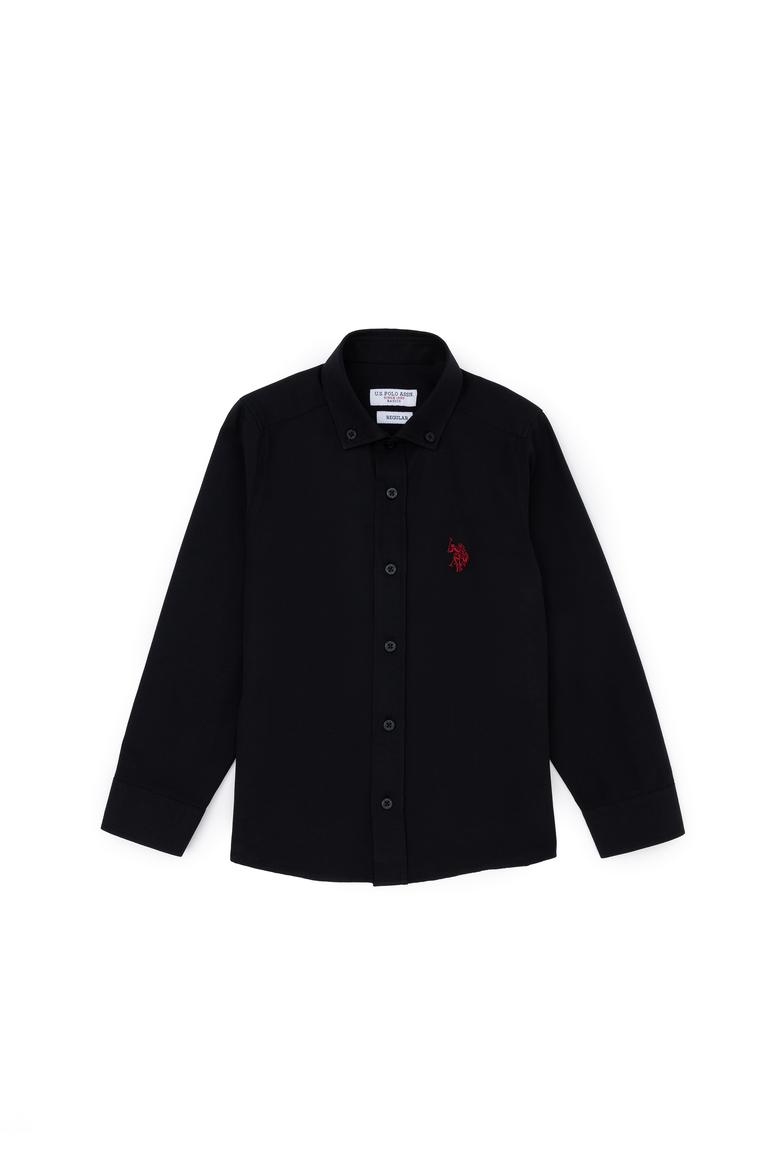 Erkek Çocuk Siyah Uzun Kollu Basic Gömlek - 50288715023