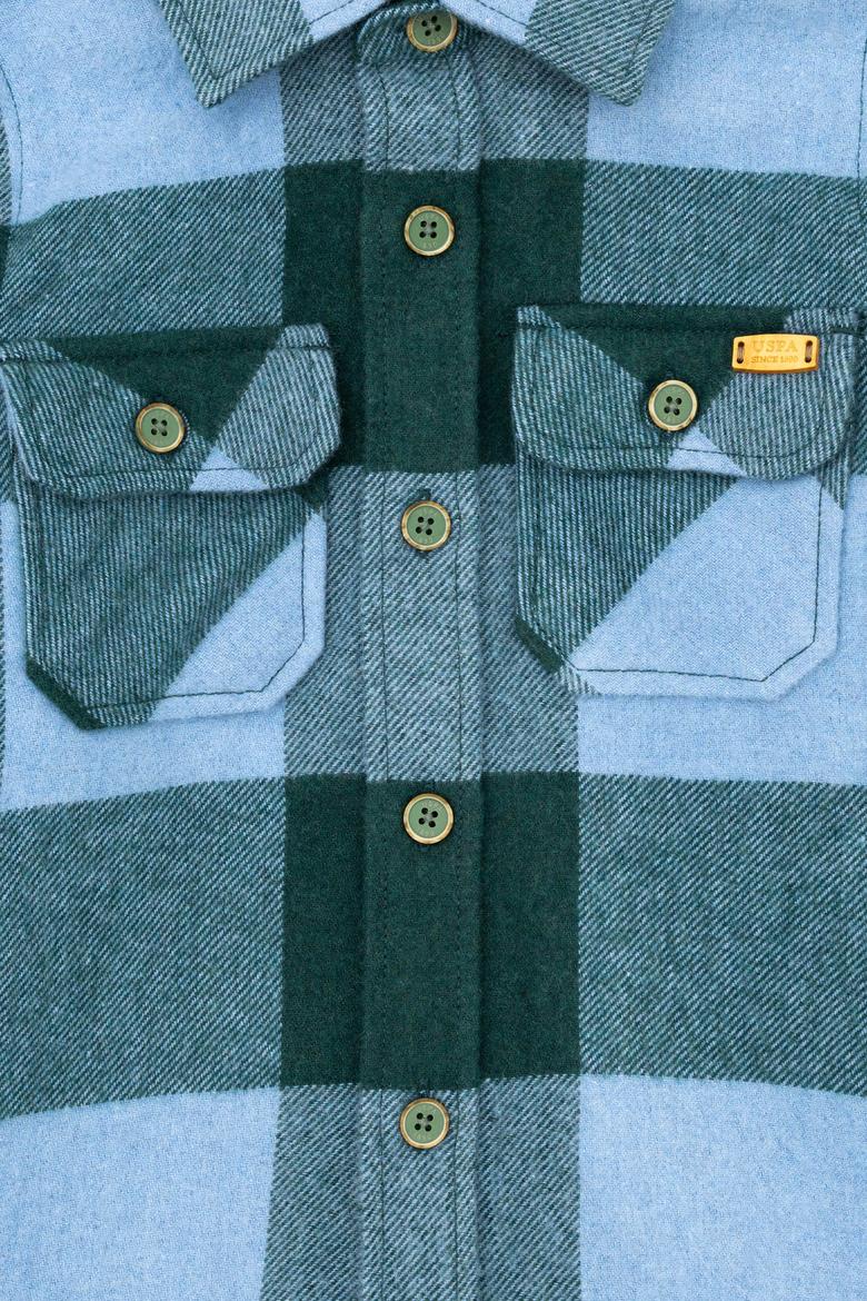 Erkek Çocuk Yeşil Uzun Kollu Gömlek - 50272787025