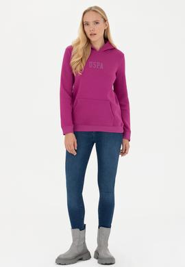 Kadın Menekşe Basic Kapüşonlu Sweatshirt - 50271557097