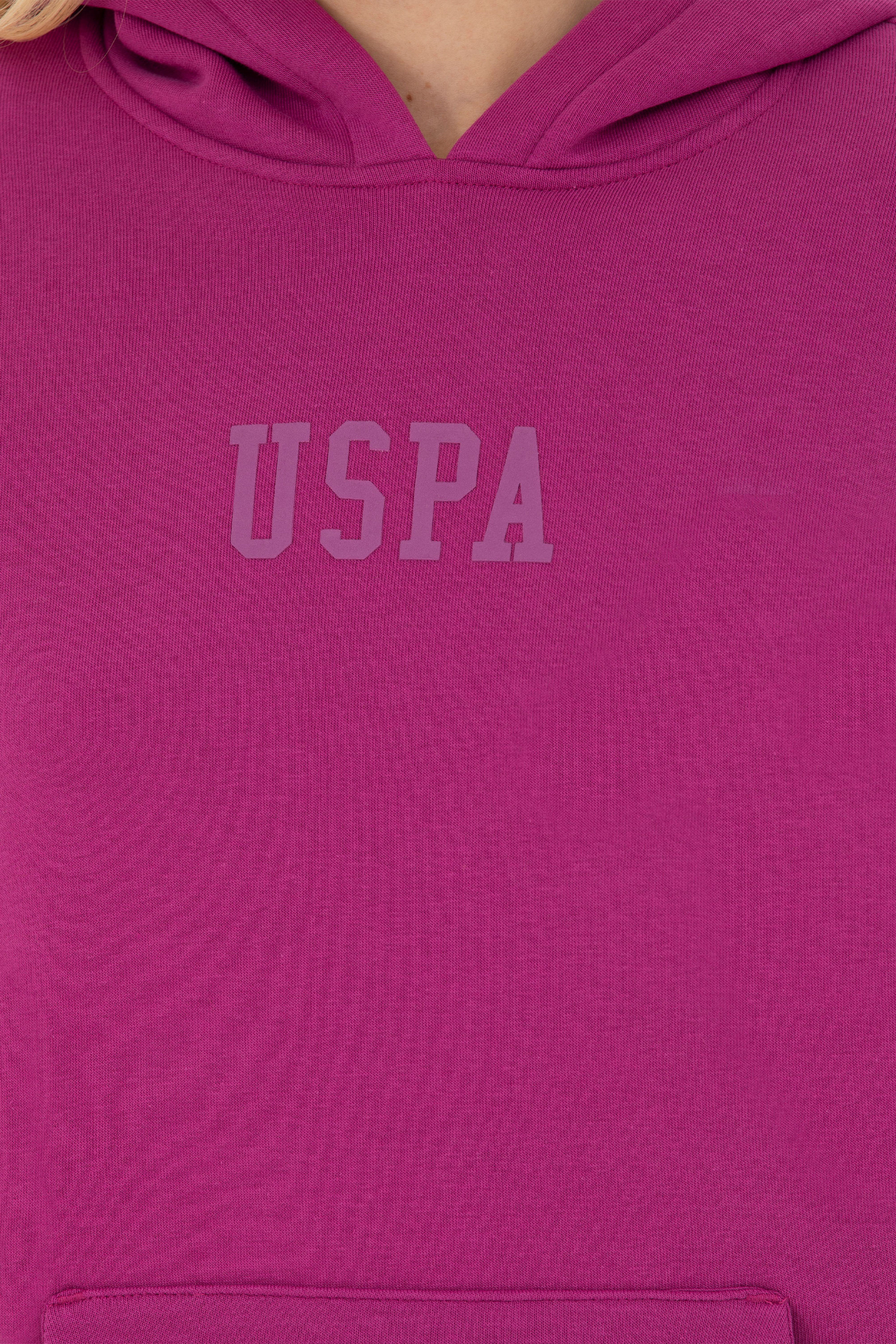 Kadın Menekşe Basic Kapüşonlu Sweatshirt