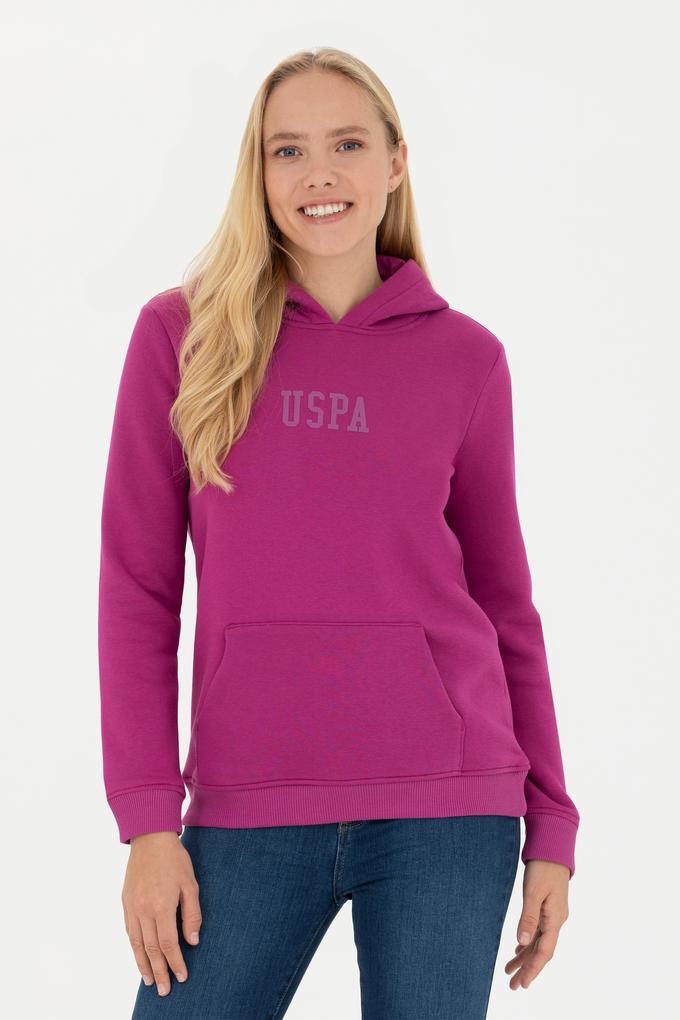 Kadın Menekşe Basic Kapüşonlu Sweatshirt