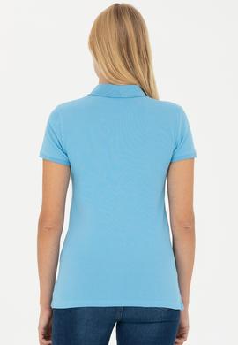 Kadın Turkuaz Basic Polo Yaka Tişört - 50262700141