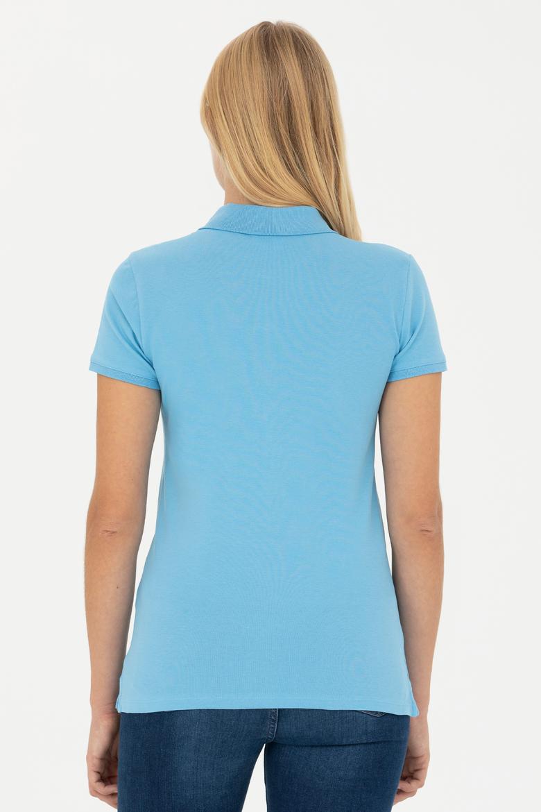 Kadın Turkuaz Basic Polo Yaka Tişört - 50262700141