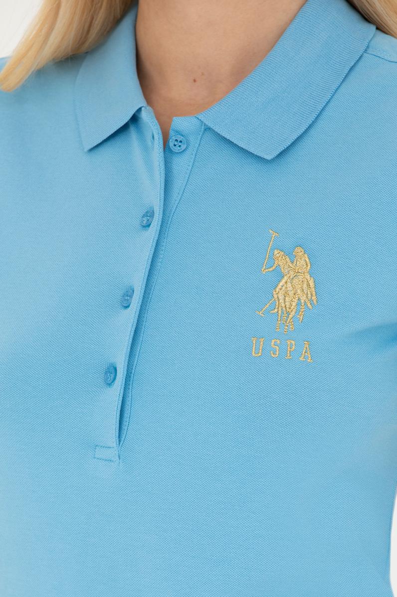 Kadın Turkuaz Basic Polo Yaka Tişört