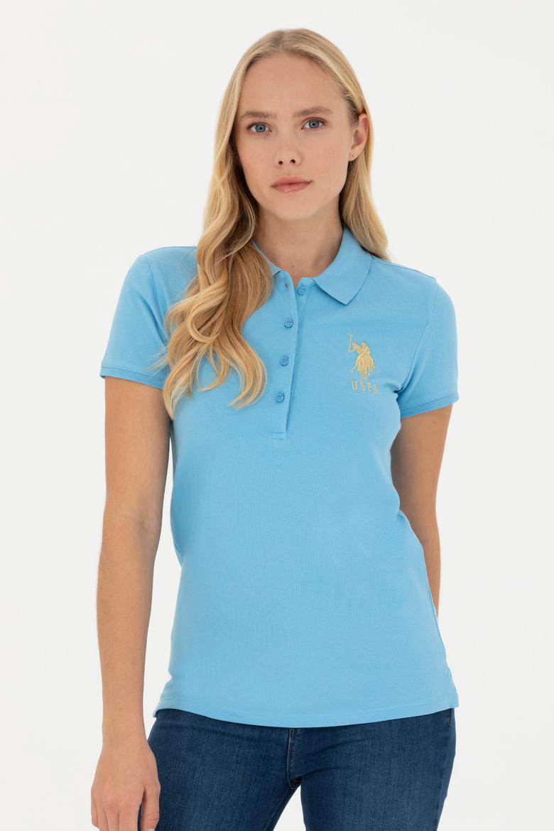 Kadın Turkuaz Basic Polo Yaka Tişört - 50262700141