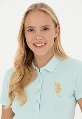 Kadın Su Yeşili Basic Polo Yaka Tişört - 50262700192