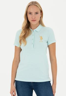 Kadın Su Yeşili Basic Polo Yaka Tişört - 50262700192