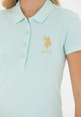 Kadın Su Yeşili Basic Polo Yaka Tişört - 50262700192