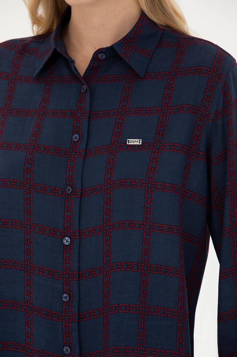 Kadın Lacivert Uzun Kollu Gömlek