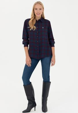 Kadın Lacivert Uzun Kollu Gömlek - 50272152011