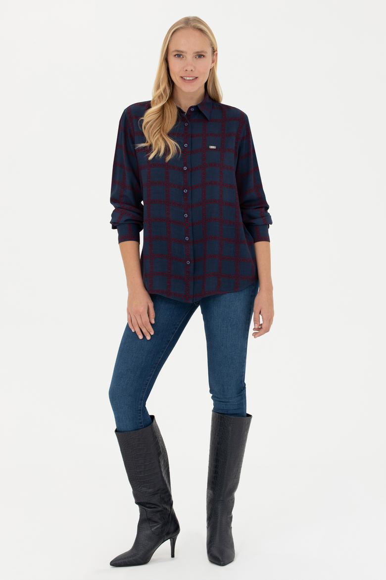 Kadın Lacivert Uzun Kollu Gömlek - 50272152011