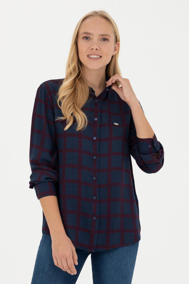 Kadın Lacivert Uzun Kollu Gömlek - 50272152011