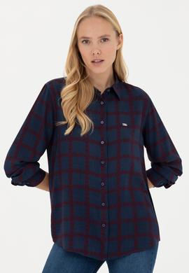 Kadın Lacivert Uzun Kollu Gömlek - 50272152011