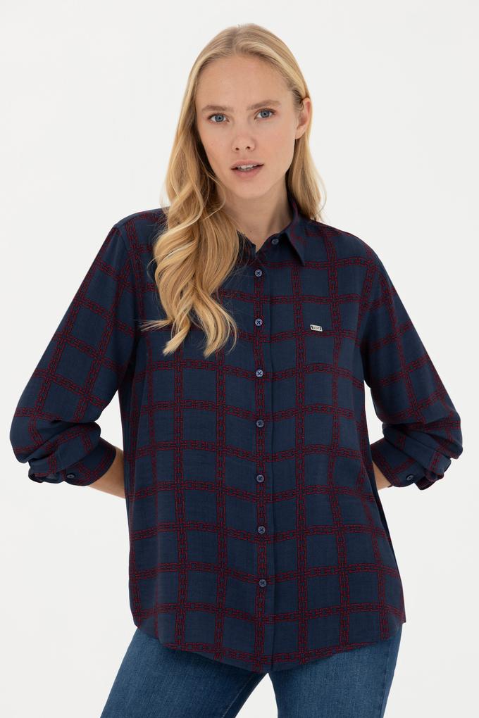 Kadın Lacivert Uzun Kollu Gömlek