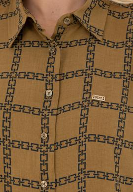 Kadın Açık Haki Uzun Kollu Gömlek - 50272152036