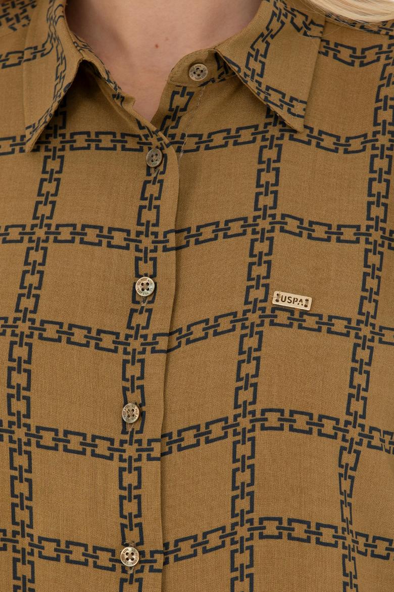 Kadın Açık Haki Uzun Kollu Gömlek - 50272152036