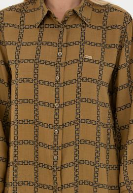 Kadın Açık Haki Uzun Kollu Gömlek - 50272152036