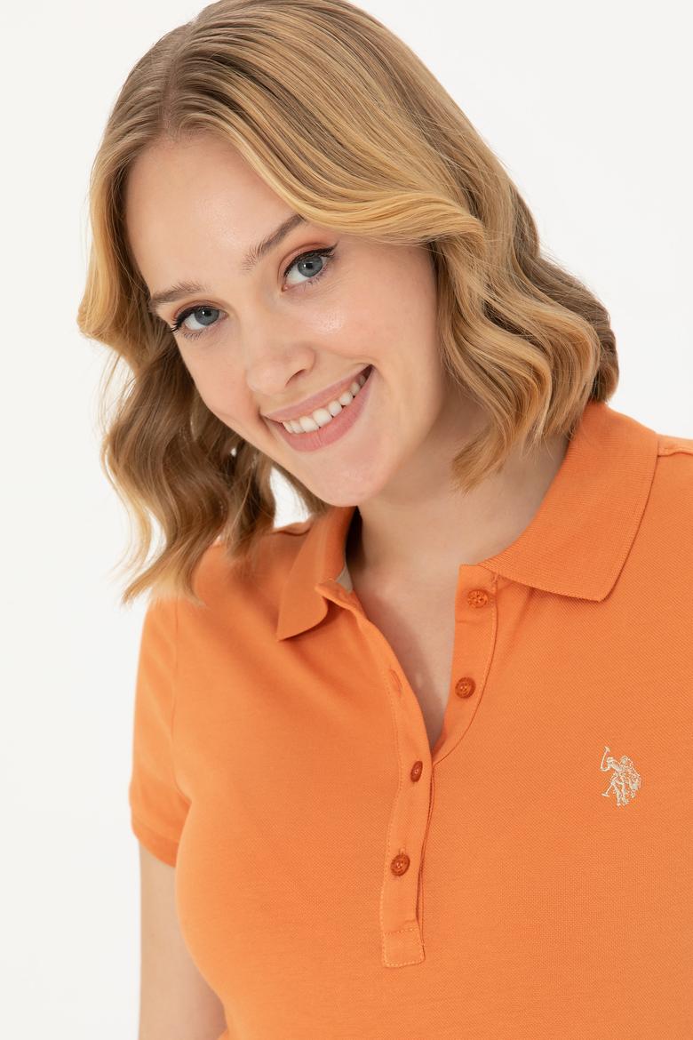 Kadın Kiremit Basic Polo Yaka Tişört - 50262675168