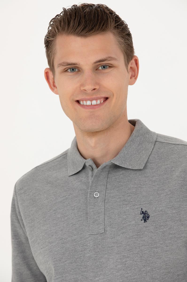 Erkek Gri Melanj Basic Sweatshirt