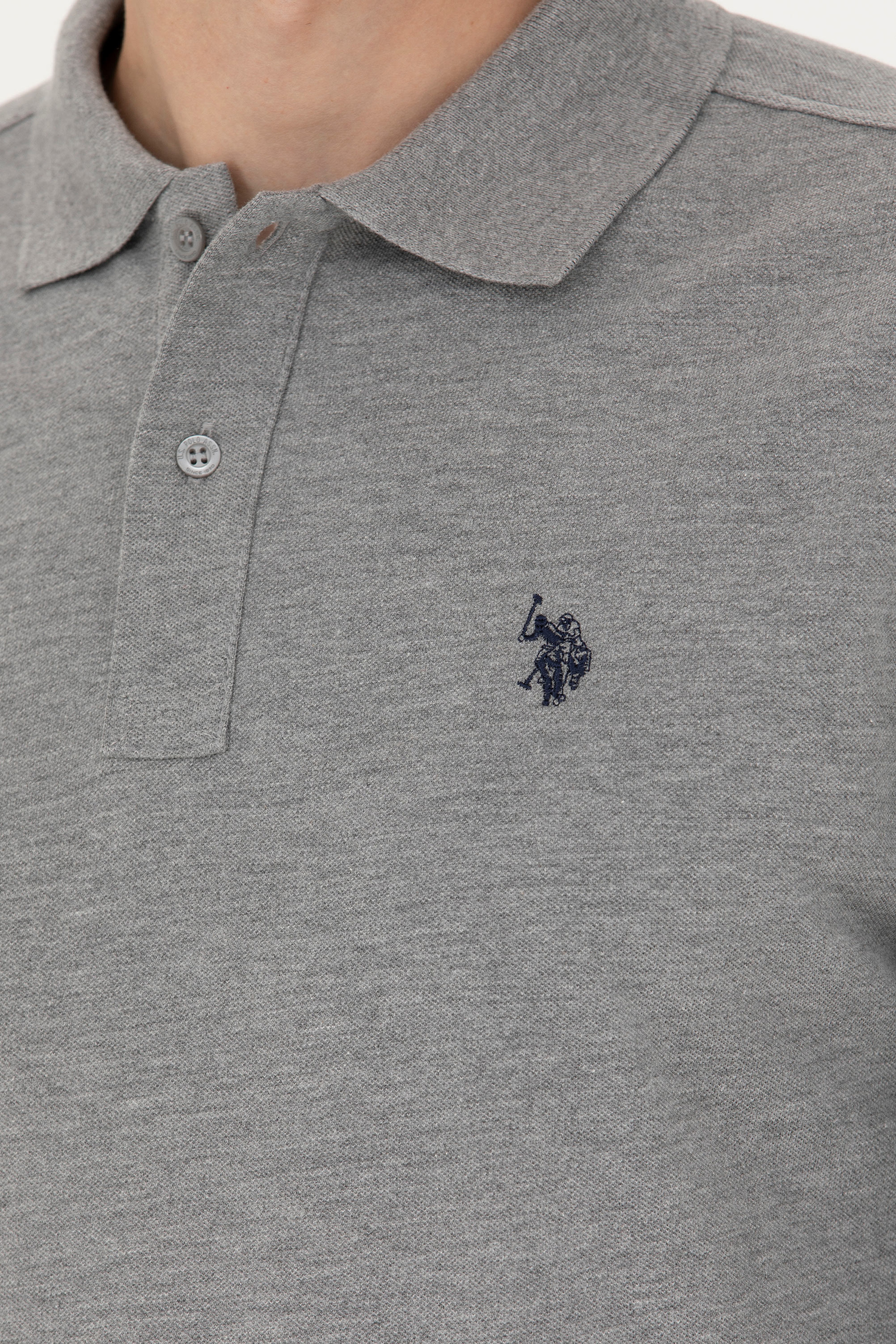 Erkek Gri Melanj Basic Sweatshirt - Image 7