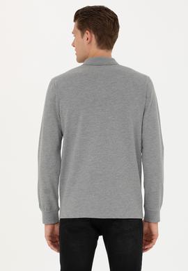 Erkek Gri Melanj Basic Sweatshirt - 50269405017