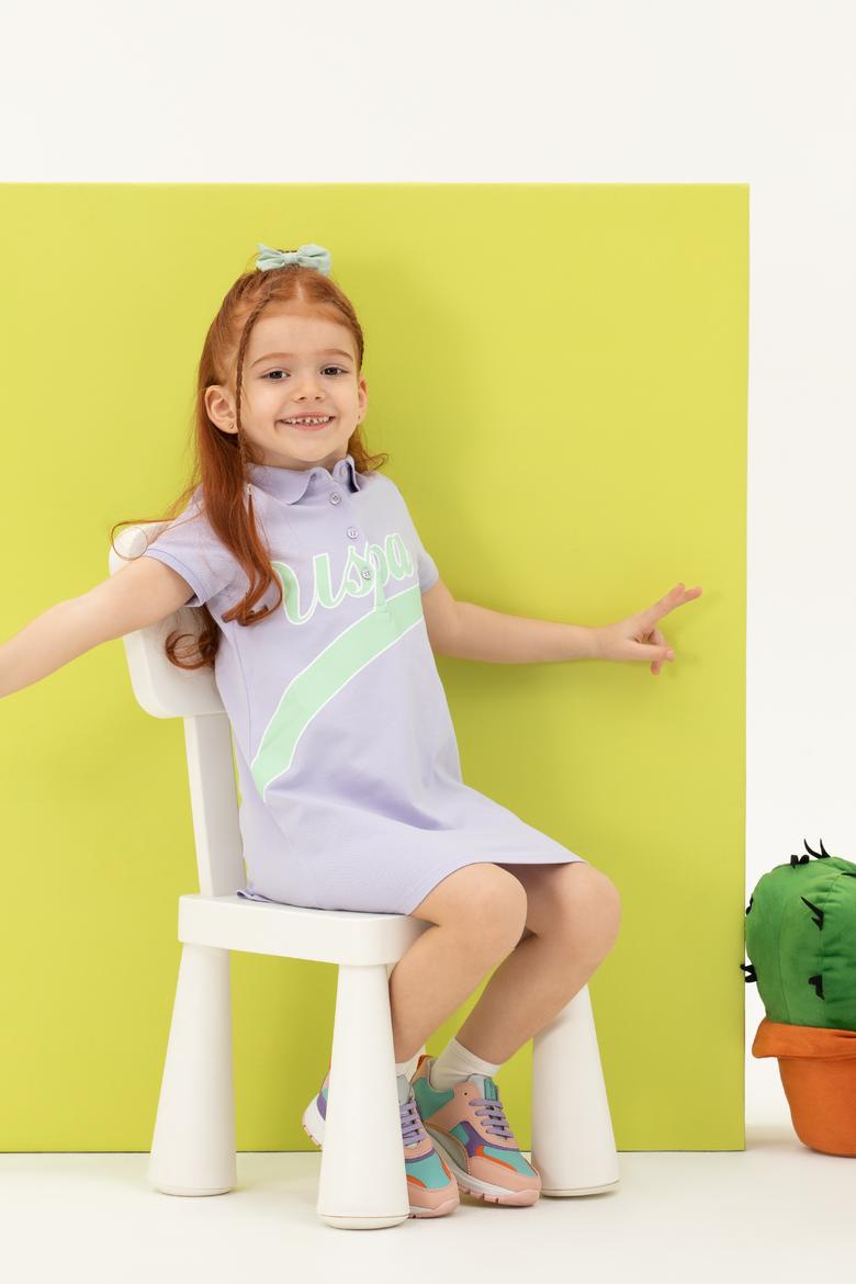 Kız Çocuk Lila Örme Elbise