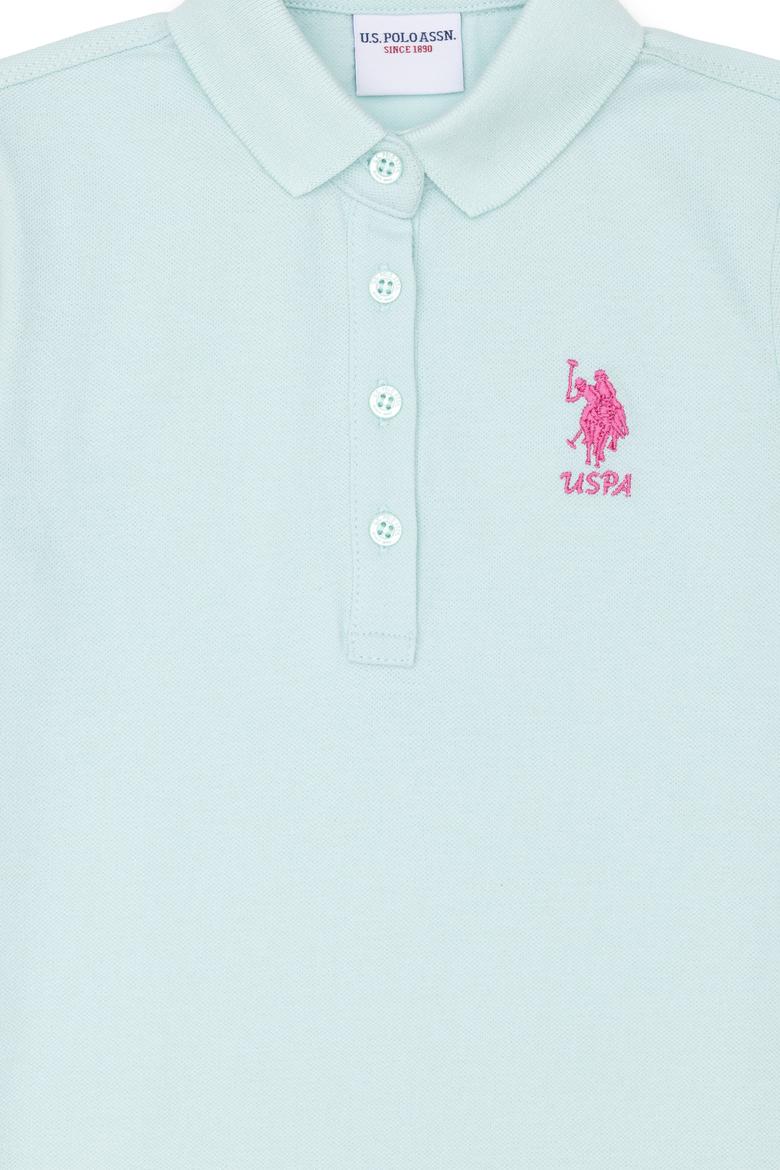 Kız Çocuk Su Yeşili Kısa Kol Örme Elbise - 50271860041