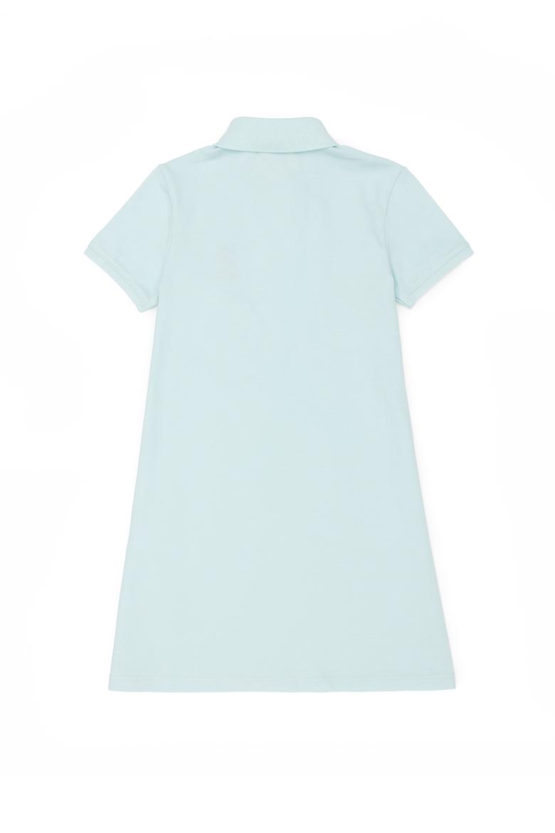 Kız Çocuk Su Yeşili Kısa Kol Örme Elbise - 50271860041