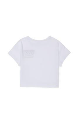 Kız Çocuk Beyaz Bisiklet Yaka Tişört - 50249081012