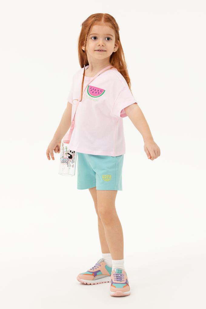 Kız Çocuk Manolya Bisiklet Yaka Tişört