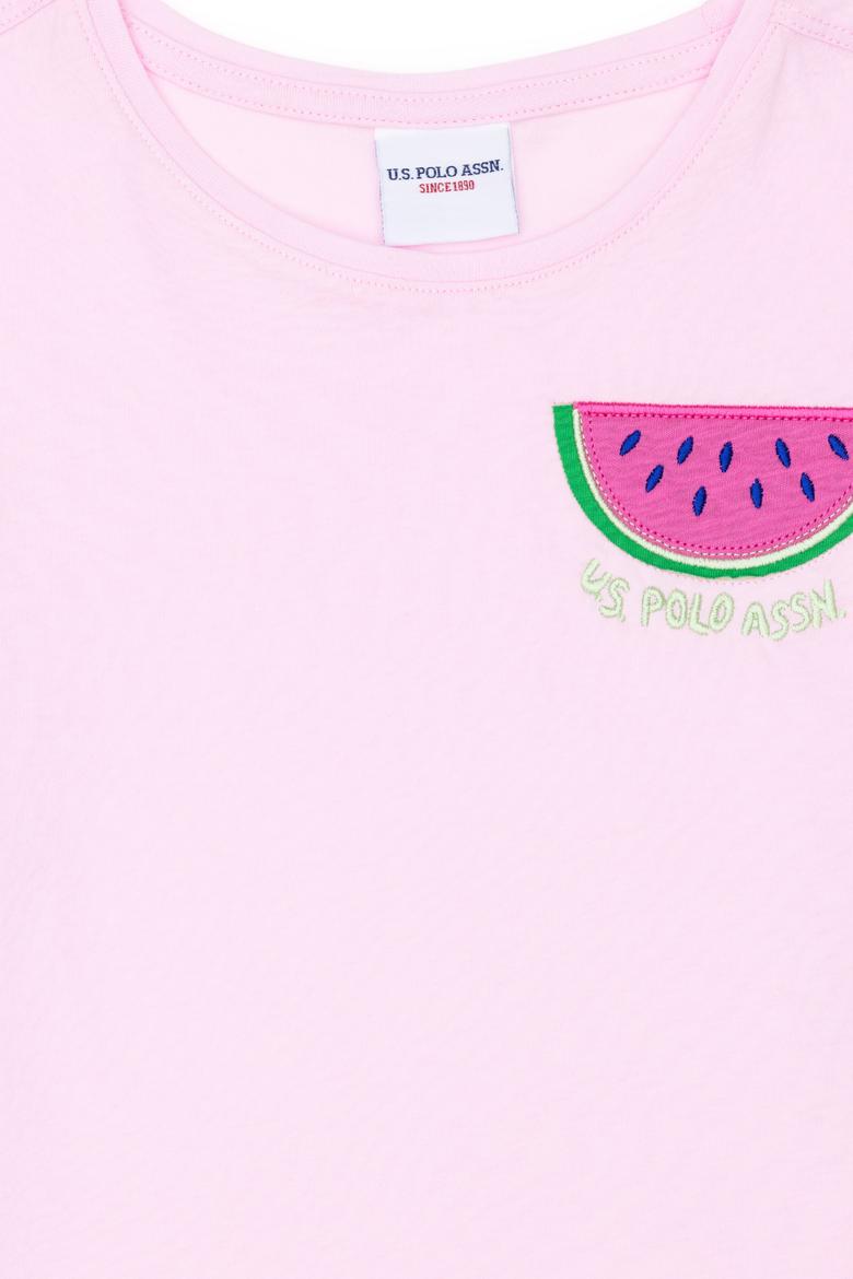 Kız Çocuk Manolya Bisiklet Yaka Tişört - 50249081032