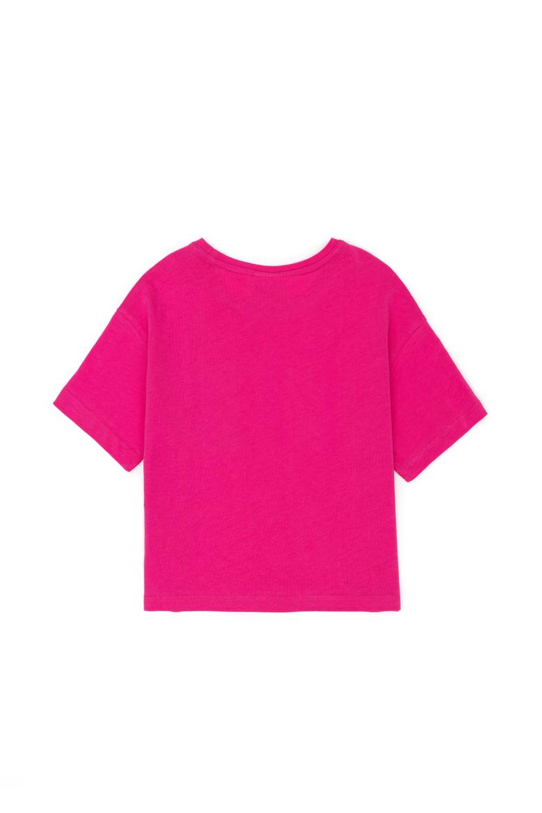 Kız Çocuk Fuşya Bisiklet Yaka Tişört - 50276873034