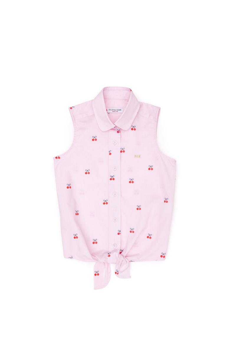 Kız Çocuk Pudra Kısa Kollu Gömlek - 50267244027