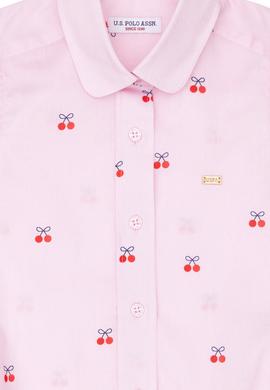 Kız Çocuk Pudra Kısa Kollu Gömlek - 50267244027