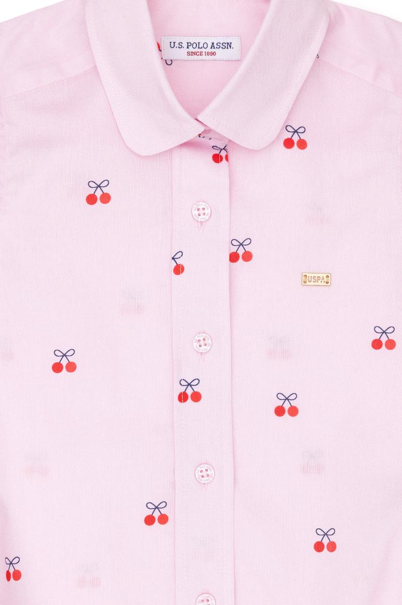 Kız Çocuk Pudra Kısa Kollu Gömlek