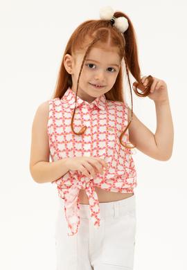 Kız Çocuk Turuncu Kısa Kollu Gömlek - 50270342009