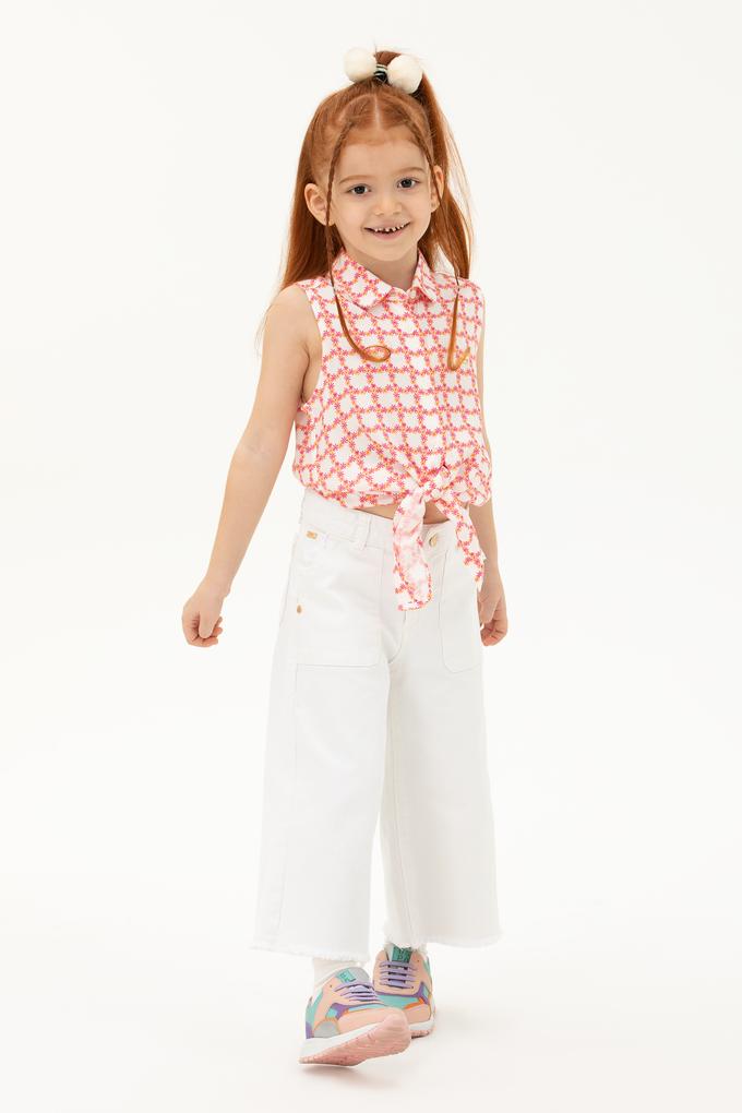 Kız Çocuk Turuncu Kısa Kollu Gömlek