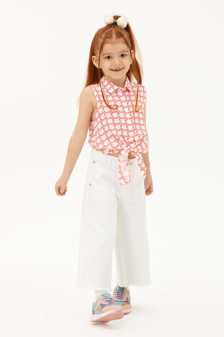 Kız Çocuk Turuncu Kısa Kollu Gömlek